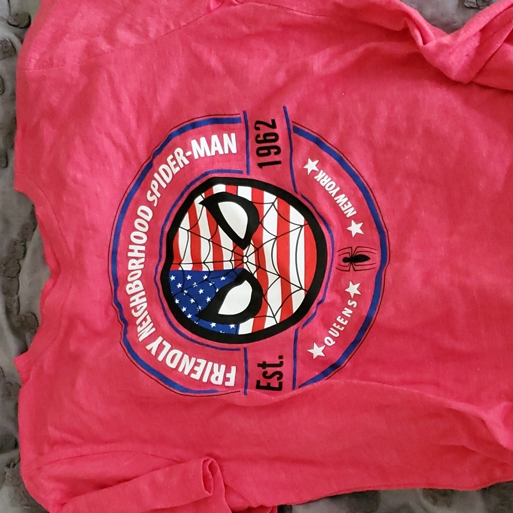 Spiderman youth xl red short sleeve shirt